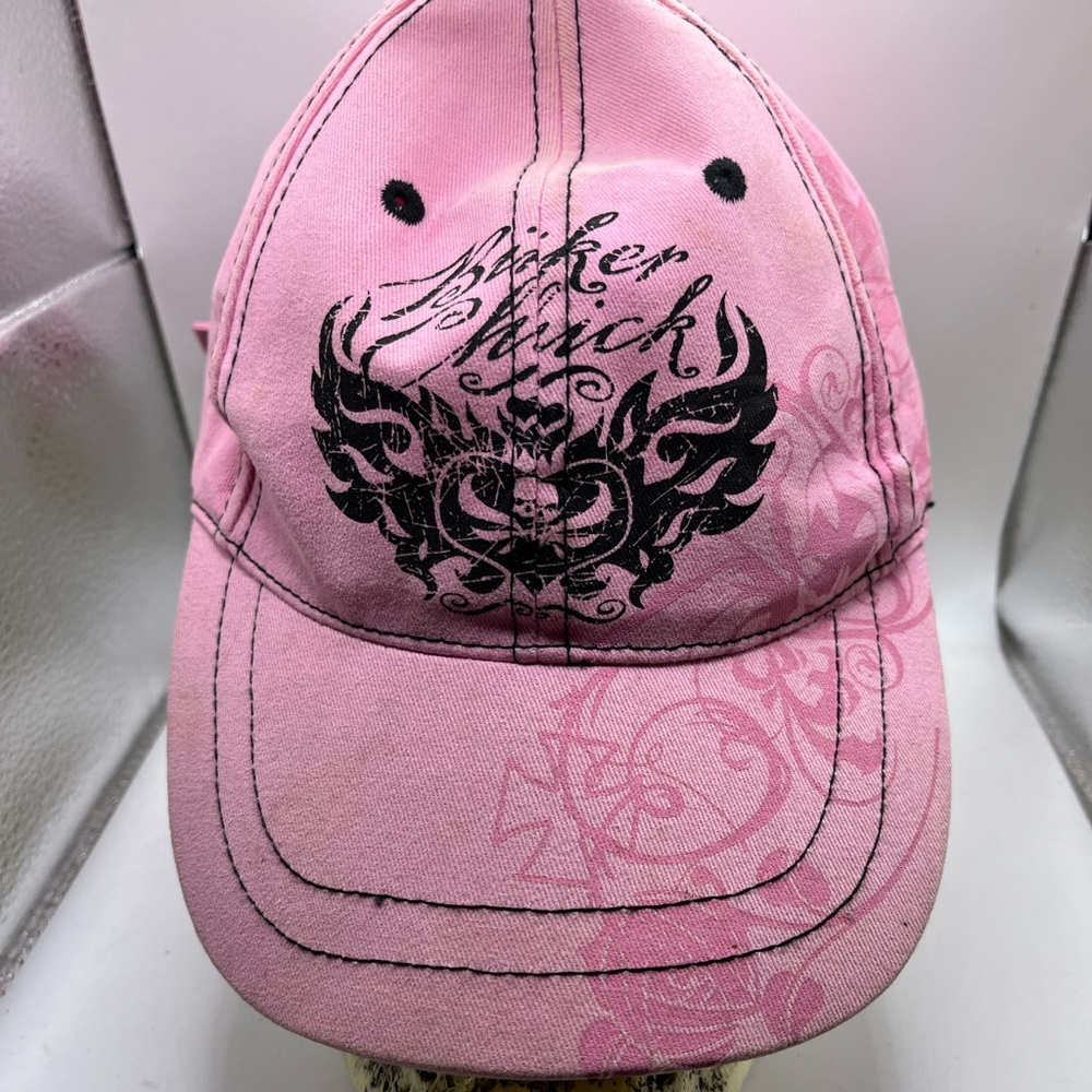 Women’s pink adjustable, biker chick cap - Picture 1 of 12